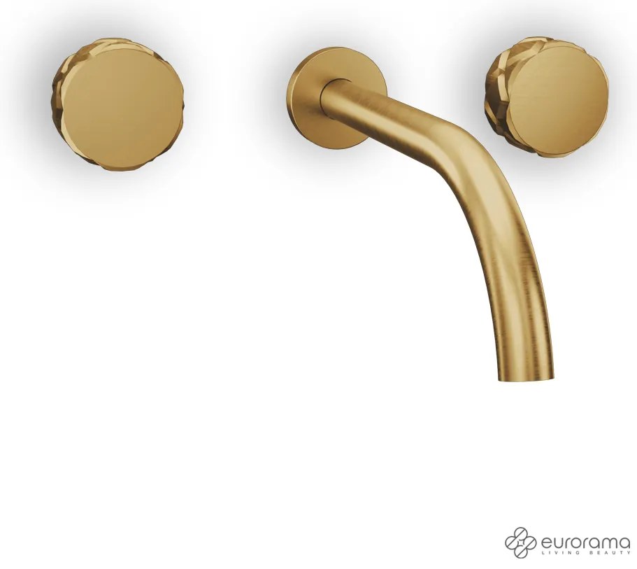 Μπαταρία Νιπτήρα Τοίχου 3 οπών Eletta Chester Eurorama Brushed Gold 168901-201