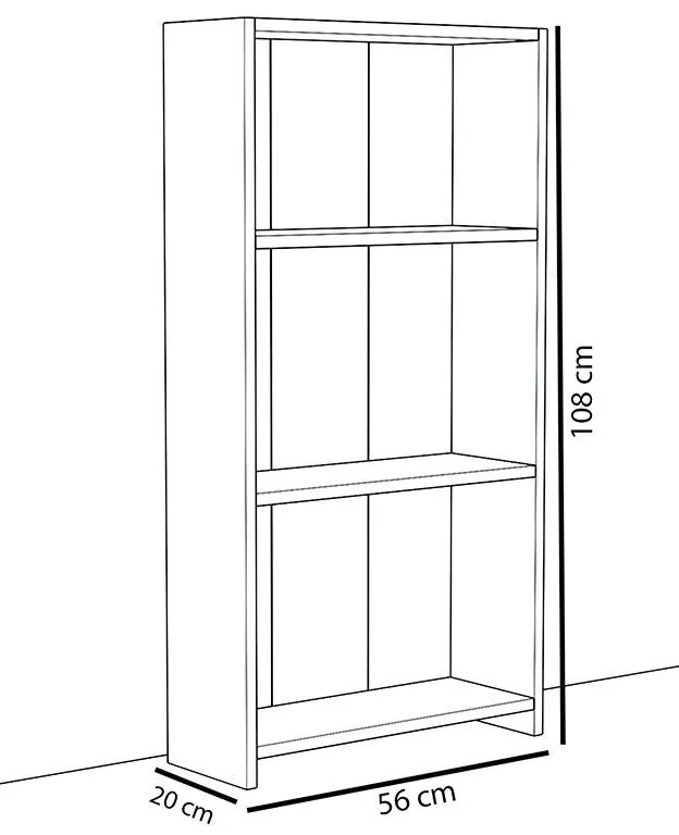 Βιβλιοθήκη Ferma sonoma-λευκό 56x20x108εκ