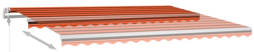 vidaXL Τέντα Αυτόματη με LED&Αισθητ. Ανέμου Πορτοκαλί/Καφέ 450x300 εκ.