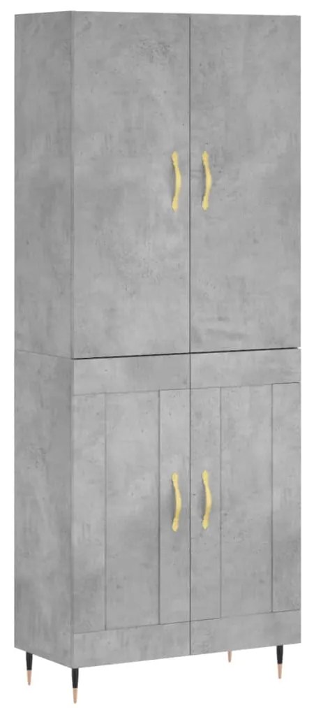 vidaXL Ντουλάπι Γκρι Σκυροδέματος 69,5x34x180 εκ. Επεξεργασμένο Ξύλο