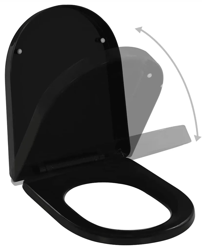 vidaXL Κάλυμμα Λεκάνης με Soft Close & Quick Release Μαύρο