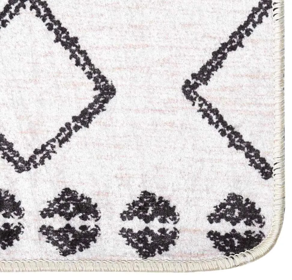 vidaXL Χαλί Πλενόμενο Αντιολισθητικό Μαύρο και Λευκό 120 x 170 εκ.