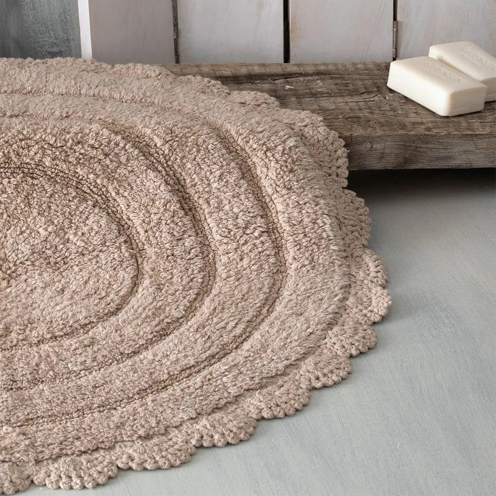 Ταπέτο Μπάνιου Opal 02 Beige Ρυθμός 70x70cm 100% Cotton