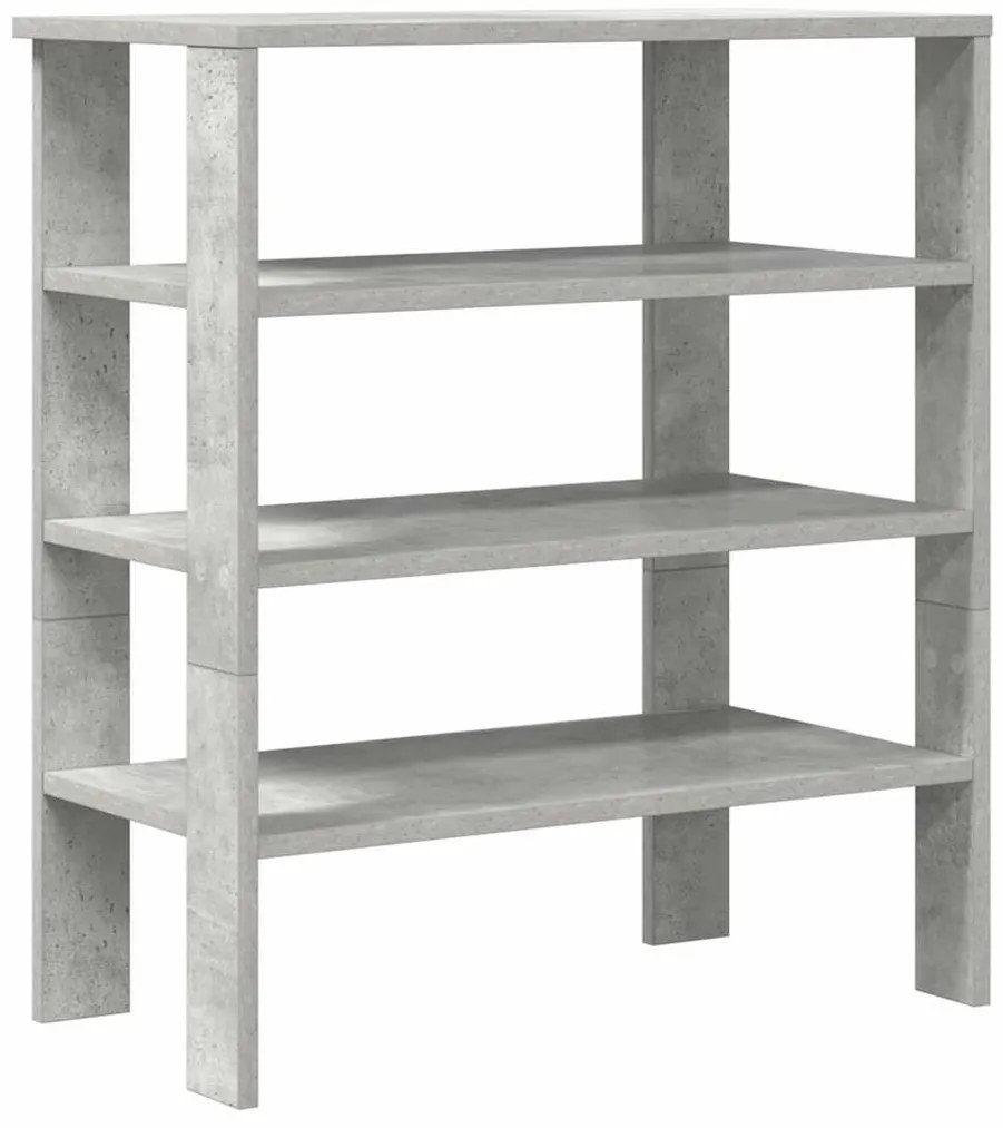 Ράφι παπουτσιών Γκρι μπετόν 61x32x70 cm Κατασκευασμένο ξύλο - Γκρι
