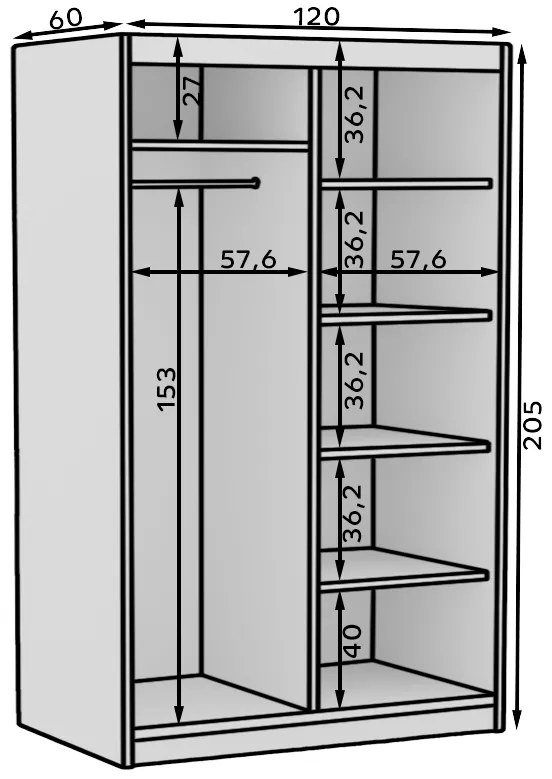 Ντουλάπα Reflecta 120 συρόμενη-Artisan-Mauro