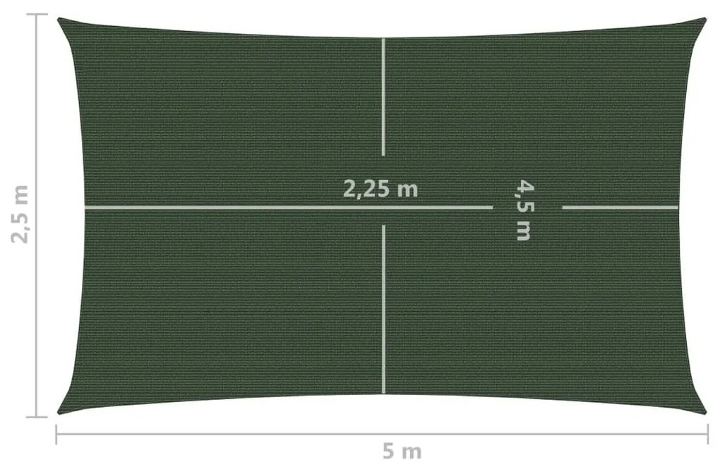 Πανί Σκίασης Σκούρο Πράσινο 2,5 x 5 μ. από HDPE 160 γρ./μ² - Πράσινο