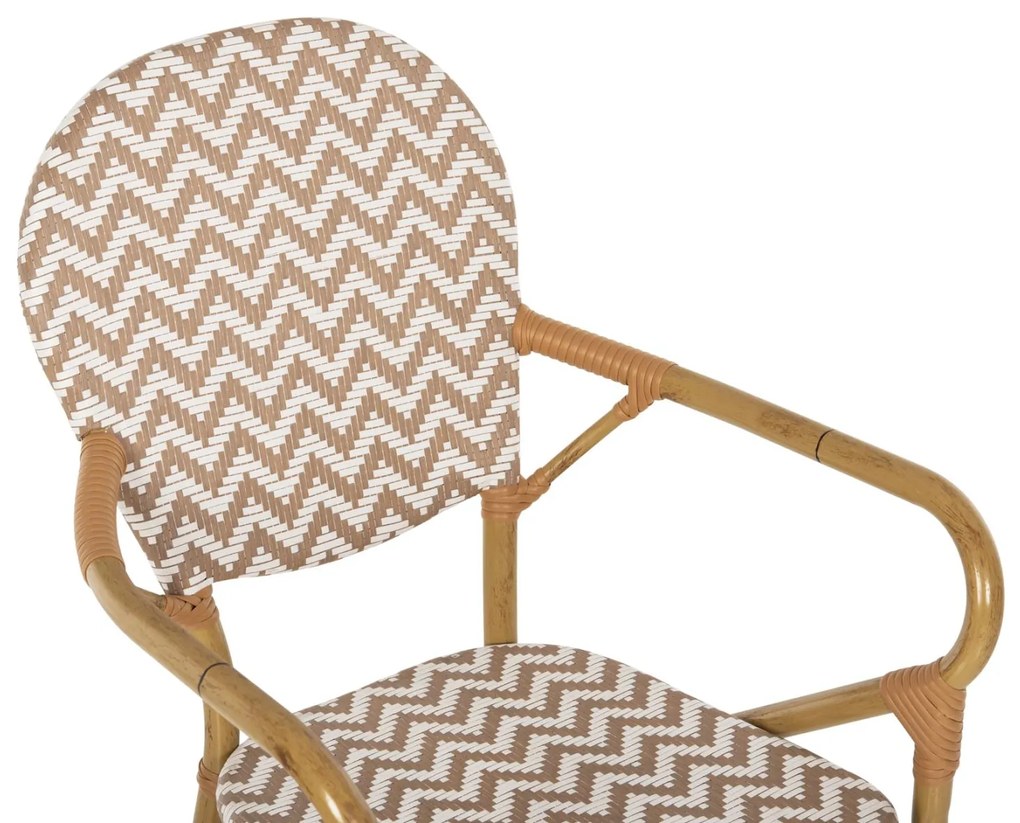 Καρέκλα - Πολυθρόνα C5928.03 Αλουμινίου Bamboo Look Φυσικό - Λευκό 55x58x95 εκ. 55x58x95 εκ.