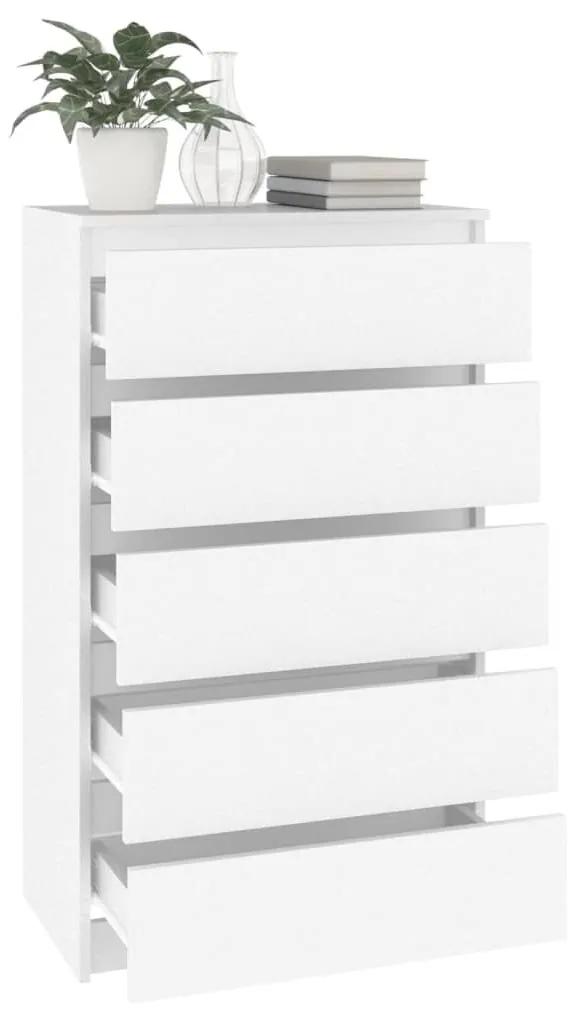 Συρταριέρα Λευκή 60 x 36 x 103 εκ. από Επεξεργασμένο Ξύλο - Λευκό