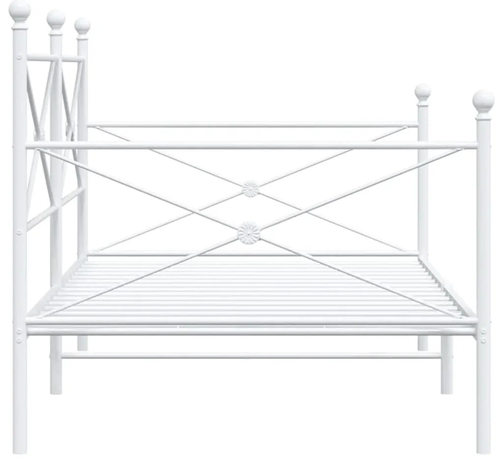 vidaXL Κρεβάτι ημέρας χωρίς στρώμα Λευκό 107x203 cm Ατσάλι
