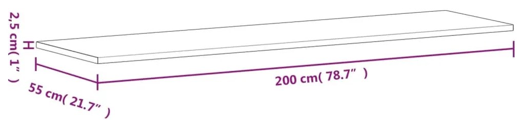 Επιφάνεια Γραφείου 200 x 55 x 2,5 εκ. από Μασίφ Ξύλο Οξιάς 356097