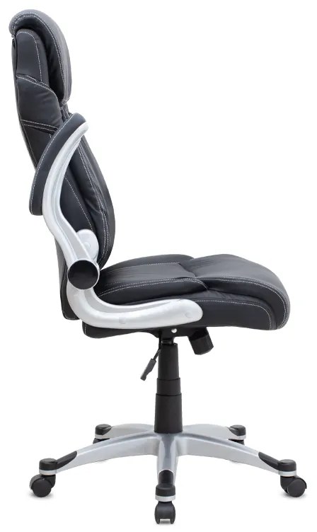 Καρέκλα γραφείου διευθυντική Gustavo Megapap από τεχνόδερμα χρώμα μαύρο 69x65x116/126εκ.