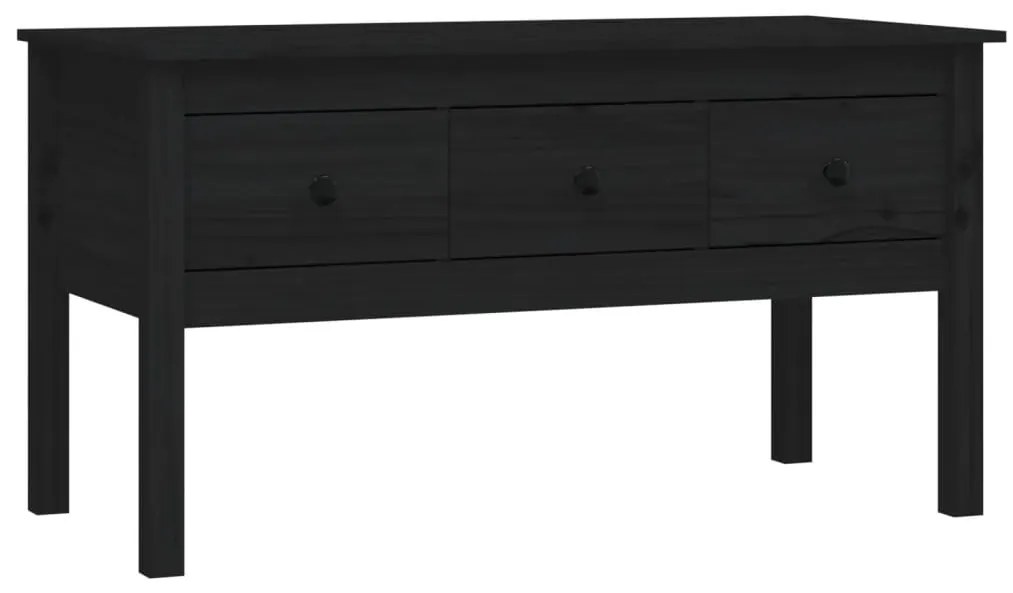 vidaXL Τραπεζάκι Σαλονιού Μαύρο 102x49x55 εκ. από Μασίφ Ξύλο Πεύκου