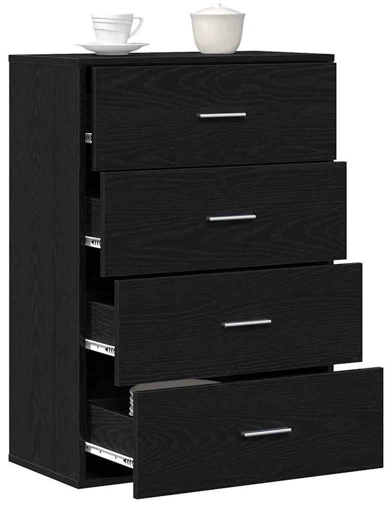 vidaXL Πλαϊνό γραφείο Μαύρη Οξυά 60 x 31 x 84 εκ. Επεξεργασμένο ξύλο