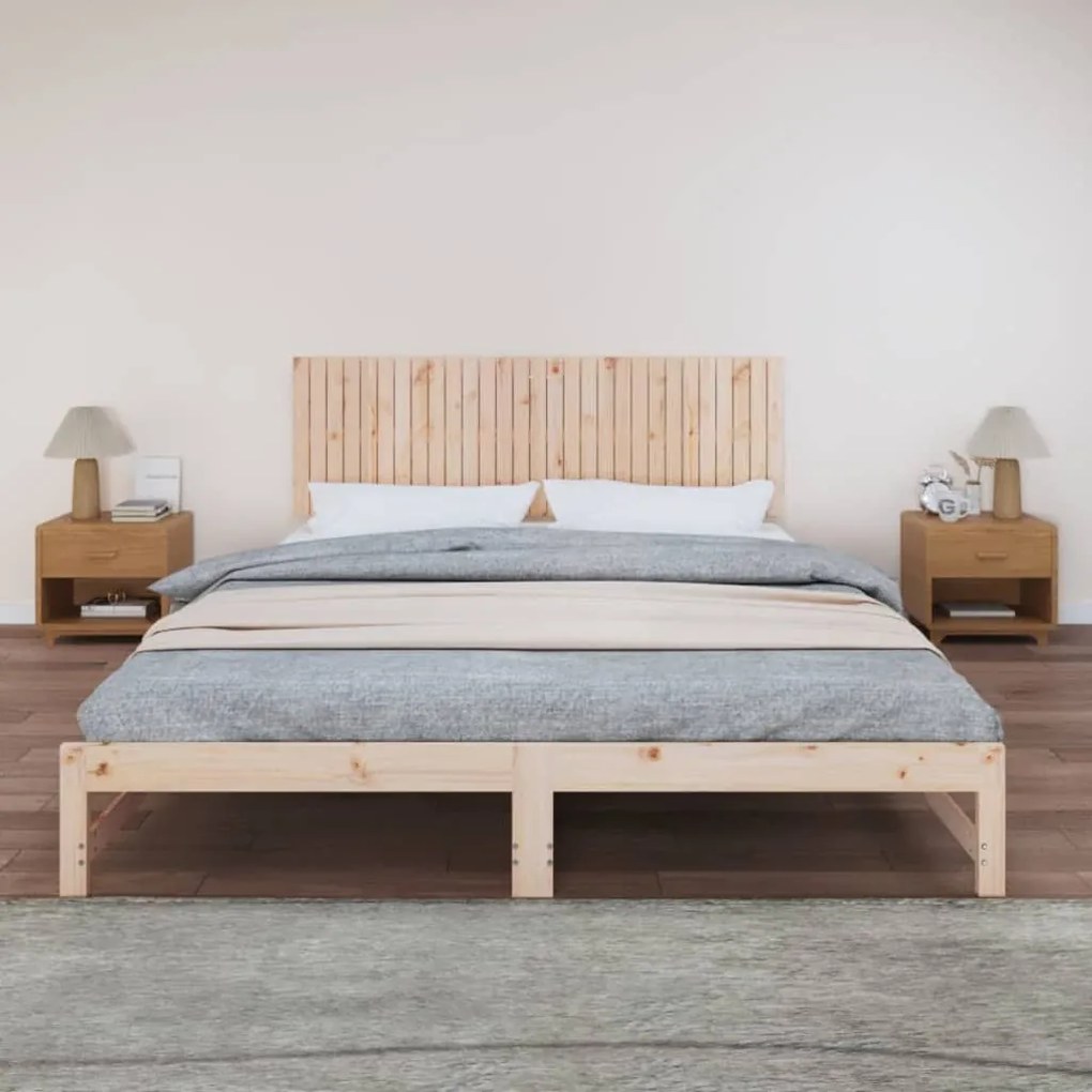 vidaXL Κεφαλάρι Επιτοίχιο 185x3x60 εκ. από Μασίφ Ξύλο Πεύκου