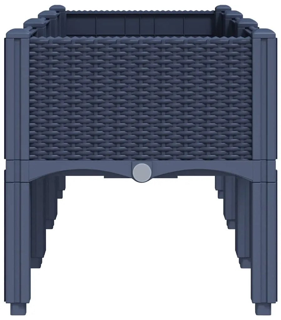 vidaXL Ζαρντινιέρα Κήπου με Πόδια Μπλε Γκρι 120x40x42 εκ. Πολυπροπυλένιο