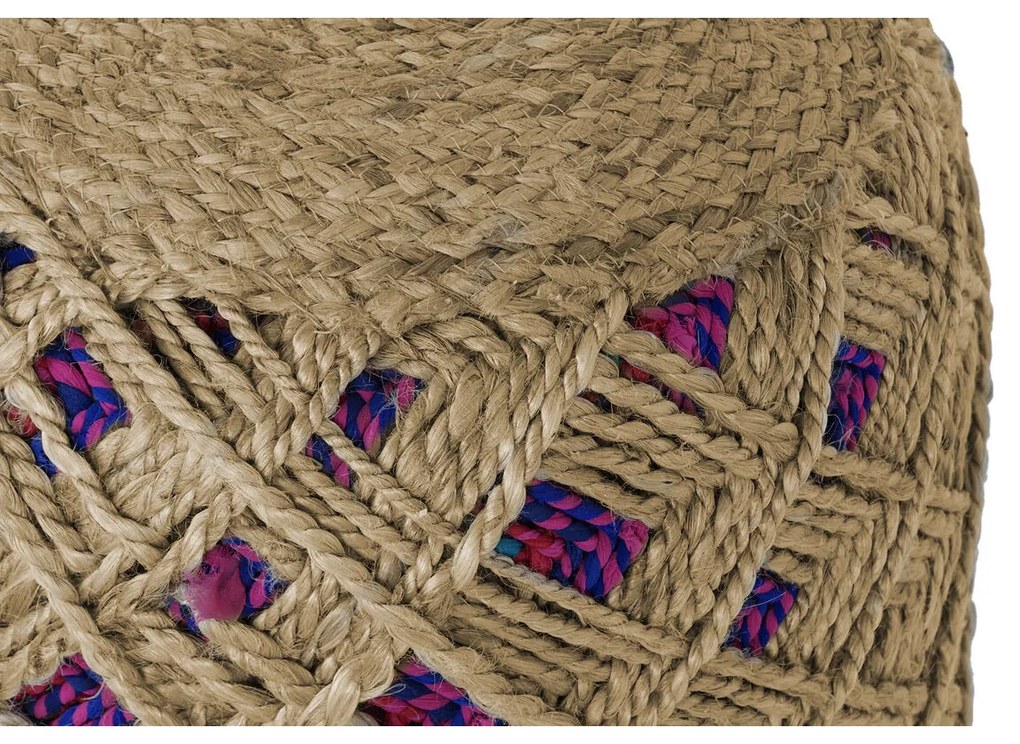 Υποπόδια Home ESPRIT Καφέ Πολύχρωμο Γιούτα 40 x 40 x 45 cm