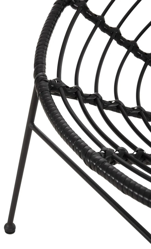 Καρέκλα - Πολυθρόνα ALLEGRA C5458.12 Μεταλλική με Wicker Μαύρο Τύπου Φωλιά 73x78x88Υ εκ. 73x78x88 εκ.
