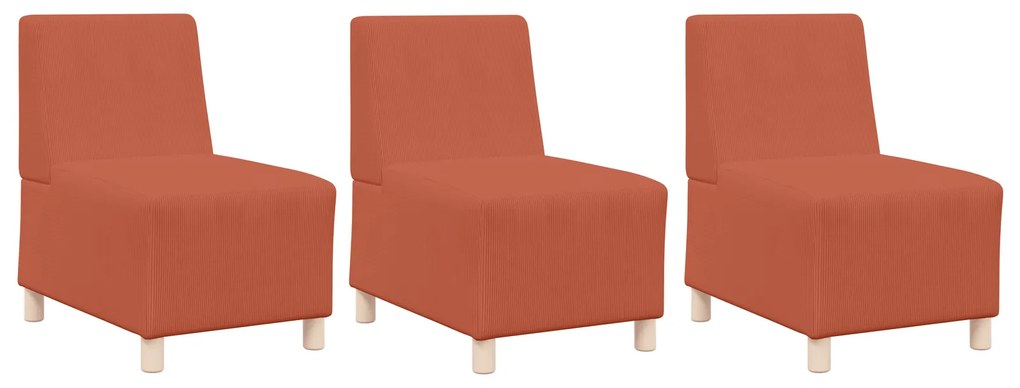 vidaXL Καθίσμα Σαλονιού 3 pcs Πορτοκαλί 55 x 74 x 82 εκ. Βελούδο