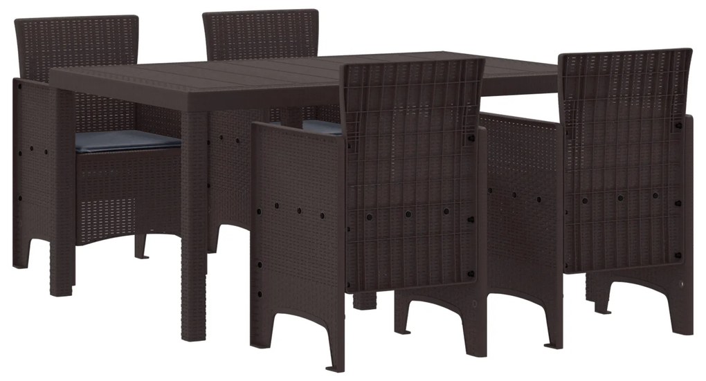 vidaXL Σετ Φαγητού Κήπου 5 pcs Καφέ 150 x 100 x 73 εκ.