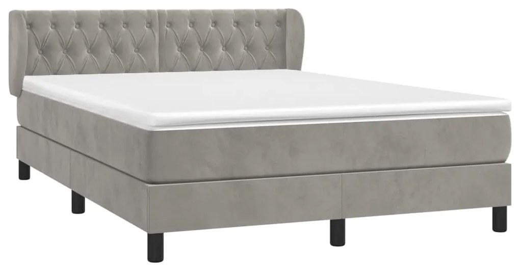 ΚΡΕΒΑΤΙ BOXSPRING ΜΕ ΣΤΡΩΜΑ ΑΝΟΙΧΤΟ ΓΚΡΙ 140X190 ΕΚ. ΒΕΛΟΥΔΙΝΟ 3127667