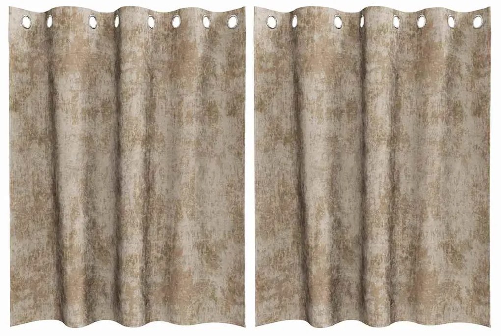 vidaXL Κουρτίνα με κουρτίνες 2 pcs Μπρονζέ 140 x 140 cm Βελούδο