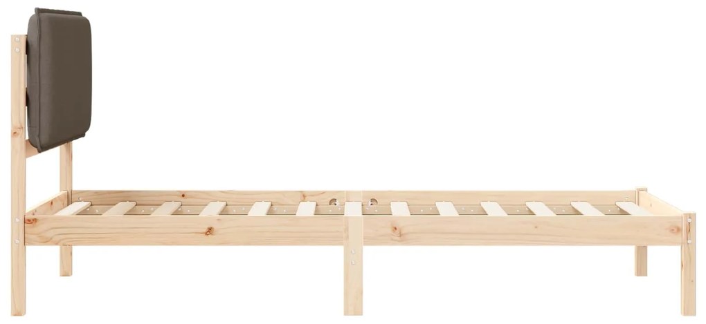 vidaXL Σκελετός Κρεβατιού με Επενδεδυμένο Κεφαλάρι Taupe 80 x 200 cm