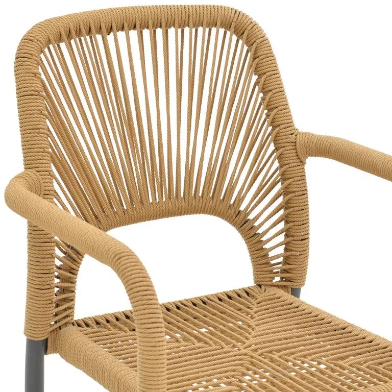 Καρέκλα - Πολυθρόνα αλουμινίου Norture στοιβαζόμενη ανθρακί σκελετός-φυσικό rattan 57x63x82 εκ. 57x63x82 εκ.