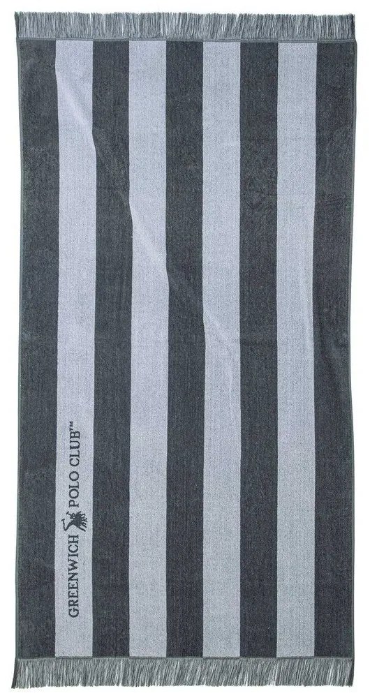 Πετσέτα Θαλάσσης 3726 Grey-White Greenwich Polo Club Θαλάσσης 90x170cm 100% Cotton