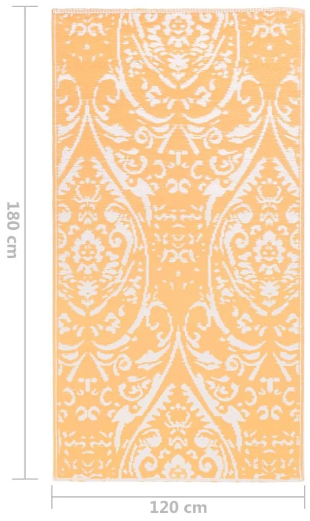 vidaXL χαλί εξωτερικού χώρου ARAKIL πορτοκαλί και λευκό 120x180 cm PP