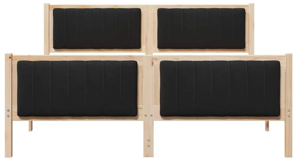 vidaXL Σκελετός Κρεβατιού με κεφαλάρι Καφέ και μαύρο 150 x 200 cm