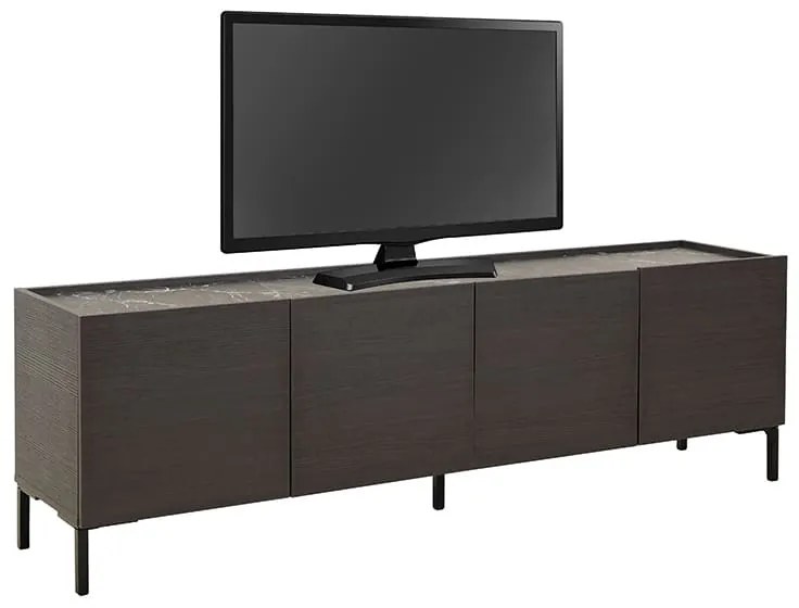 Έπιπλο τηλεόρασης Calliope pakoworld wenge-μαύρο μαρμάρου 180x44x57εκ