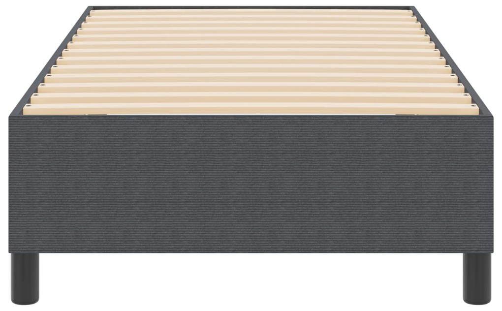 vidaXL Κρεβάτι Box Spring Σκούρο Γκρι Μονό Κορντούρα