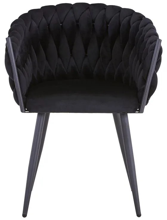 Καρέκλα Vivian μαύρο βελούδο-πόδι μαύρο μέταλλο 61x55x80εκ 2αδα 61x55x80 εκ.