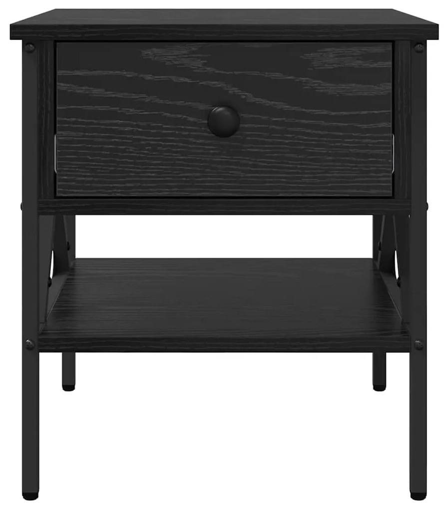 vidaXL Κομοδίνο με συρτάρι 2 pcs Μαύρη δρυς 40 x 42 x 45 εκ.