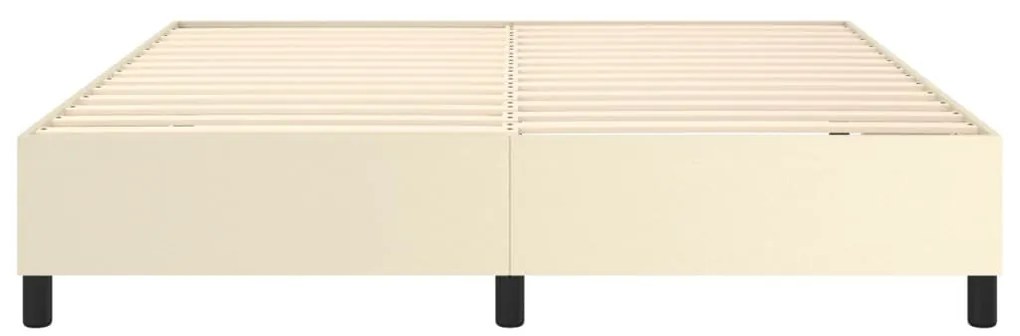vidaXL Πλαίσιο Κρεβατιού Κρεμ 160x200 εκ. από Συνθετικό Δέρμα