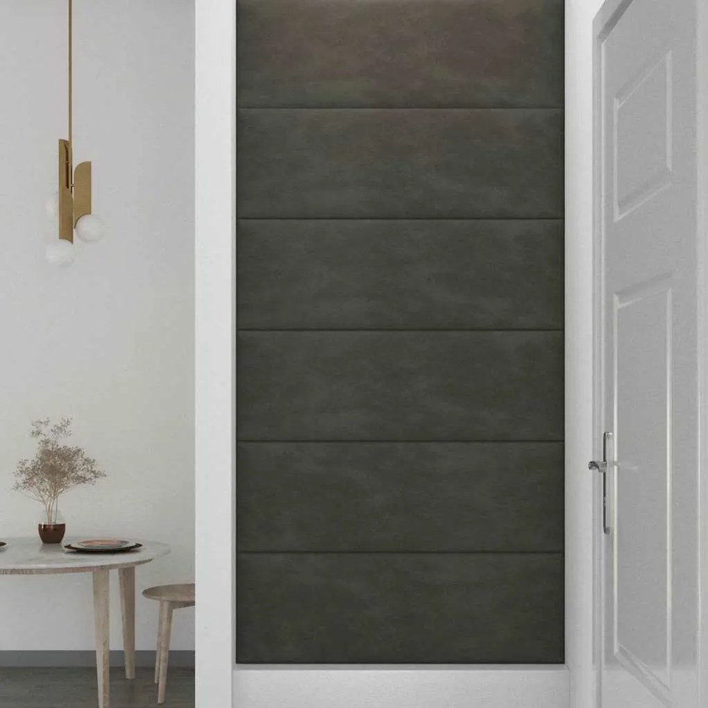 vidaXL Πάνελ Τοίχου 12 τεμ. Σκ. Γκρί 90 x 30 εκ. 3,24 μ² Βελούδο