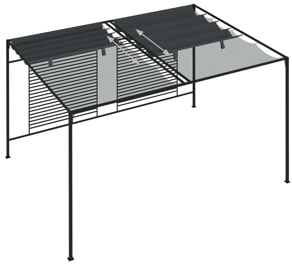 vidaXL Πέργκολα με Πτυσσόμενη Οροφή Ανθρακί 4 x 3 x 2,3 μ. 180 γρ./μ²