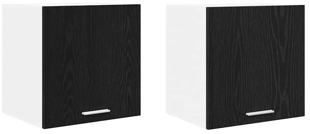 vidaXL Κρεμαστό ντουλάπι 2 pcs Μαύρος Δρυς και Λευκό 40 x 31 x 40 εκ.