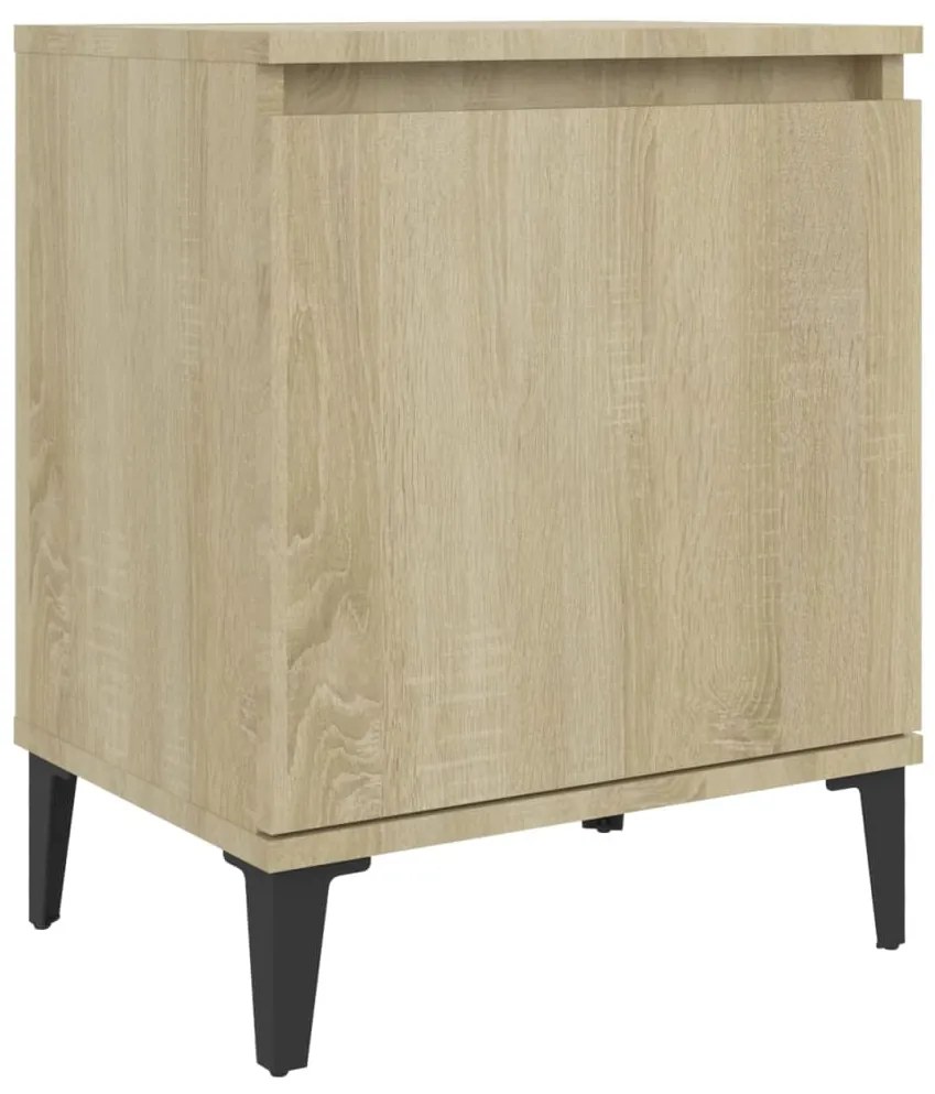vidaXL Κομοδίνα Sonoma Δρυς 40 x 30 x 50 εκ. με Μεταλλικά Πόδια