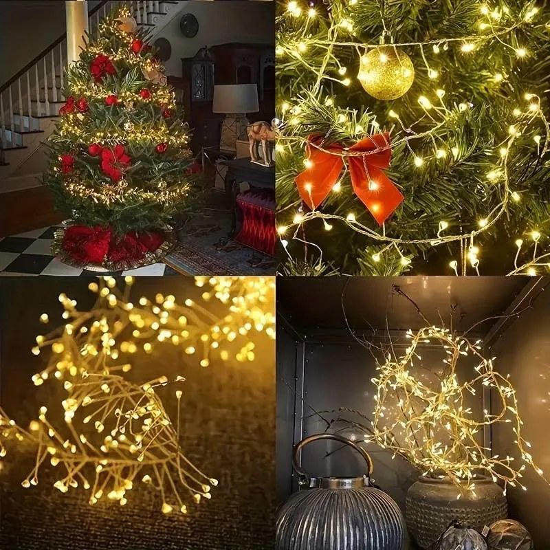Χριστουγεννιάτικα Λαμπάκια LED θερμό χρώμα με Διαφανές Καλώδιο 2m - Christmas lights warm light