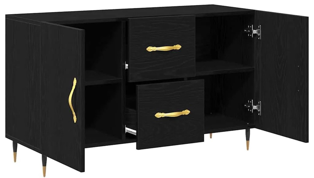 vidaXL Πλαϊνό γραφείο Μαύρη Οξυά 100 x 36 x 60 εκ. Επεξεργασμένο ξύλο