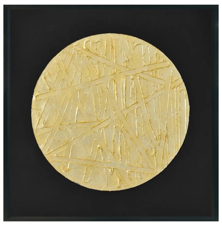 Κάδρο Σε Καμβά Sipit 022602 100x100xH4,5cm Black-Gold Τετράγωνοι Ξύλο, Καμβάς