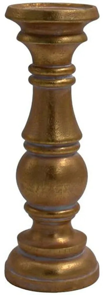 Κηροπήγιο 281-224-006 10x25cm Gold-White Πολυρεσίνη