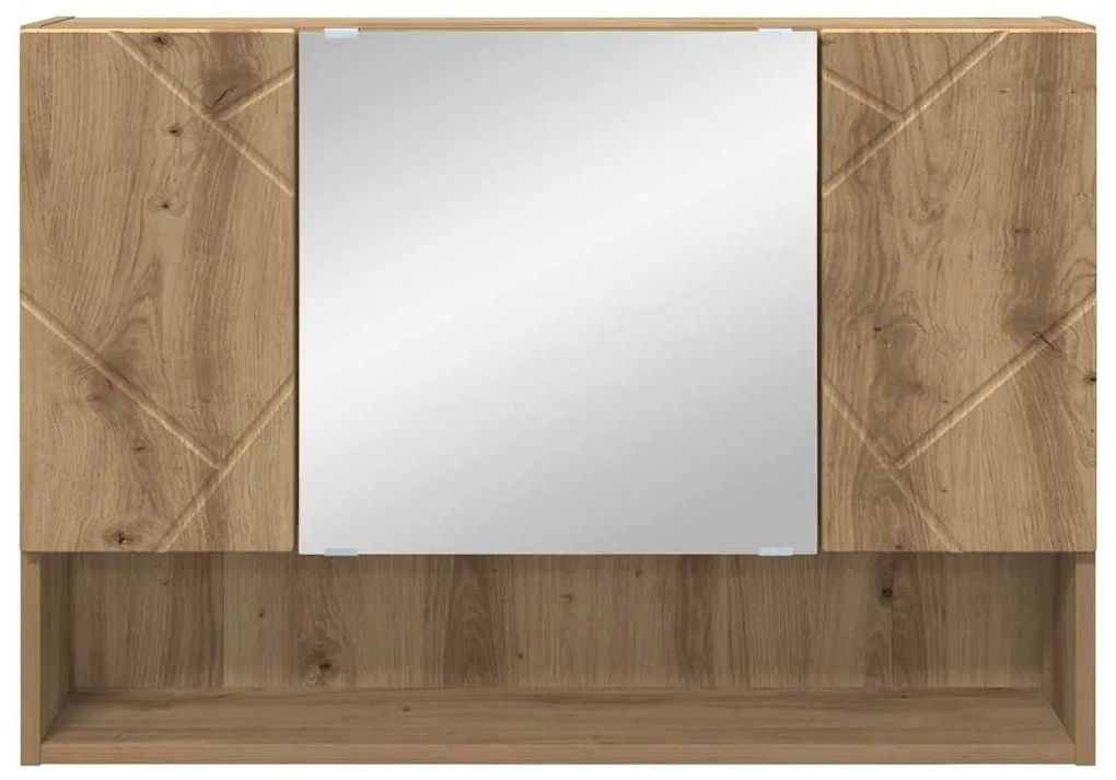 vidaXL Ντουλάπα Καθρέφτη Επιτοίχιο Artisan Oak 80 x 17 x 55 εκ