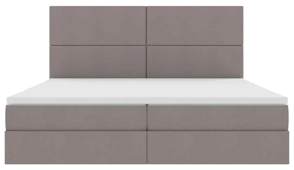 vidaXL Κρεβάτι με αποθηκευτικό χώρο και LED Taupe 200 x 200 cm