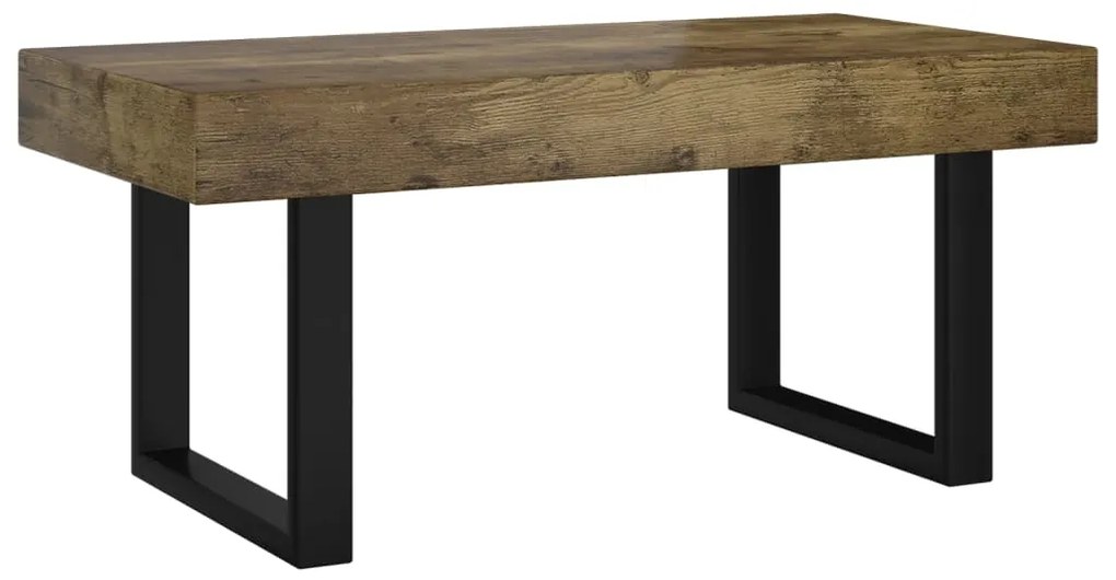 vidaXL Τραπεζάκι Σαλονιού Σκ. Καφέ/Μαύρο 90x45x40 εκ. από MDF/Σίδερο