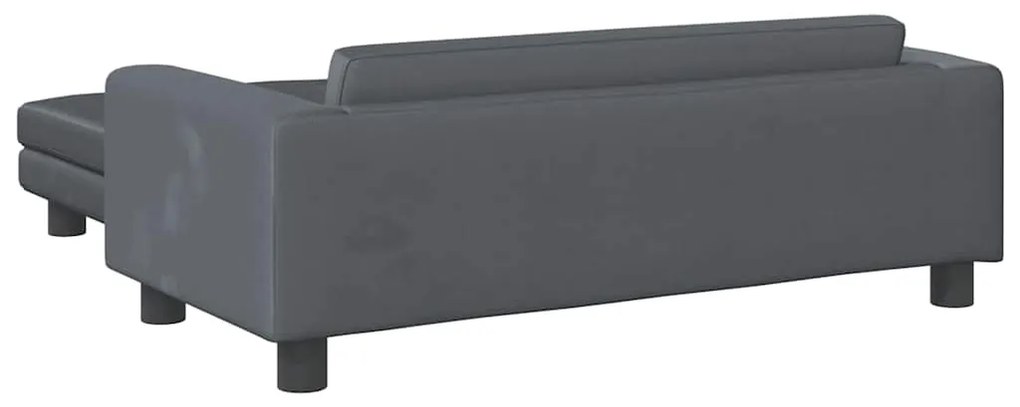 vidaXL Καναπές Παιδικός με Υποπόδιο Σκ. Γκρι 100x50x30 εκ. Βελούδινος