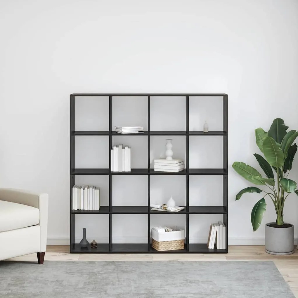 vidaXL Βιβλιοθήκη Μαύρη δρυς 137.5 x 29 x 137.5 εκ Επεξεργασμένο ξύλο
