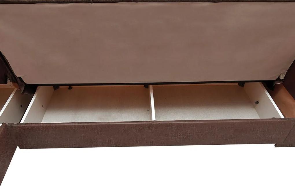 Καναπές Κρεβάτι Γωνιακός JOSE Καφέ Γκρι 270x165x84cm - Ύφασμα - 14210003