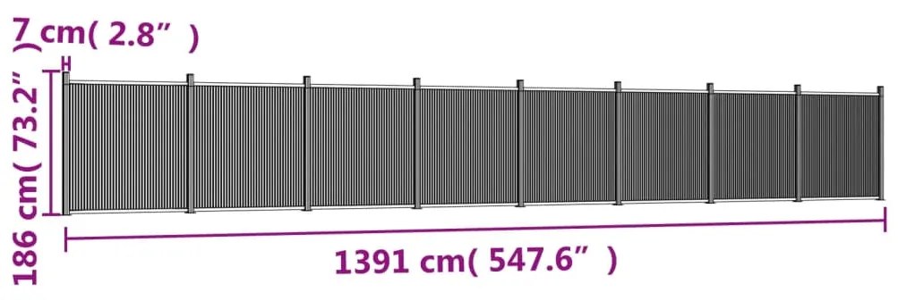 Πάνελ Περίφραξης Γκρι 1391 x 186 εκ. από WPC - Γκρι